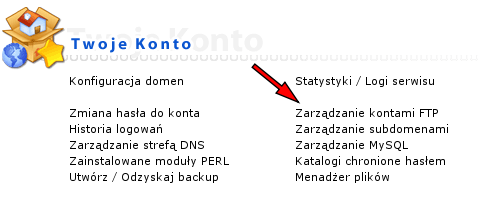 Opcja w panelu