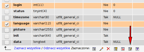 Wstawianie indeksów w phpMyAdmin